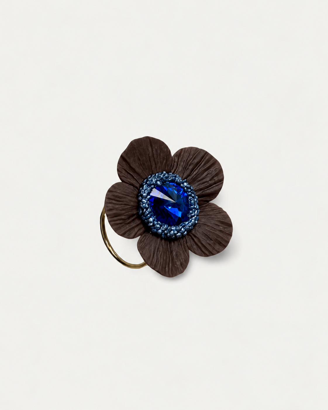 ANILLO ANÉMONA MARRÓN ZAFIRO