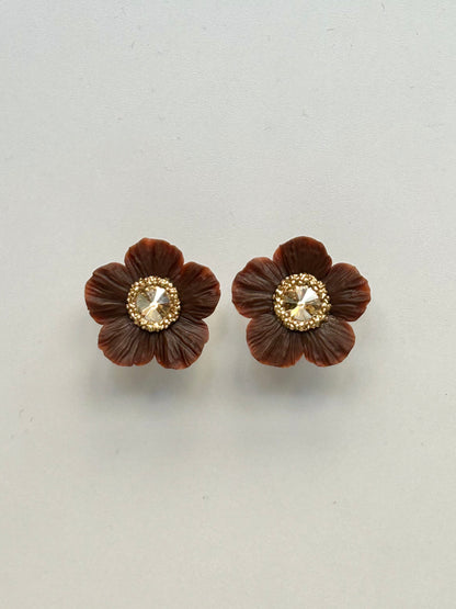 PENDIENTES ANÉMONA CHOCOLATE LE PETITE EDICIÓN LIMITADA