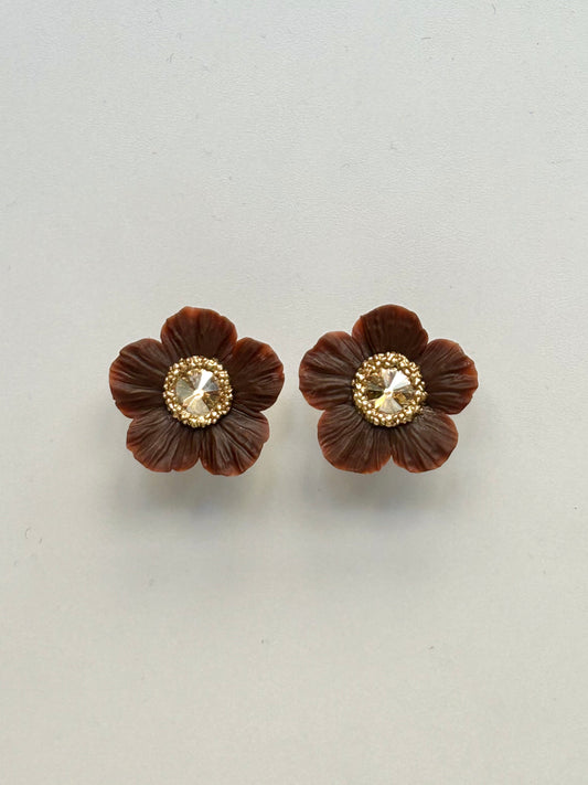 PENDIENTES ANÉMONA CHOCOLATE LE PETITE EDICIÓN LIMITADA