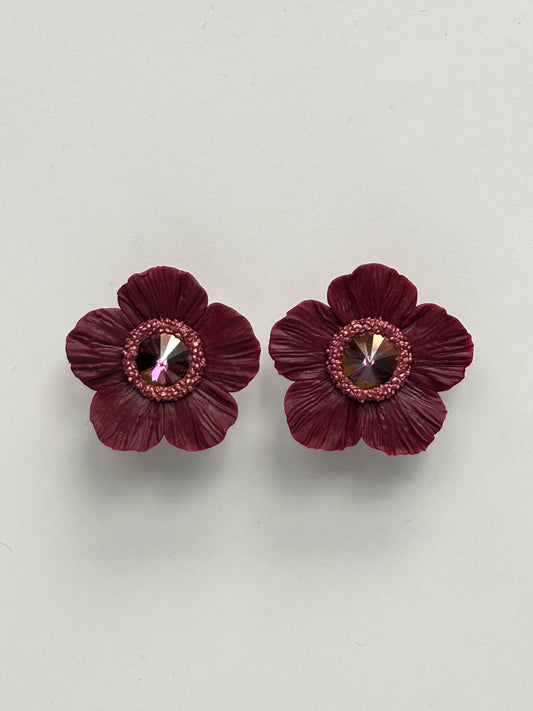 PENDIENTES ANÉMONA BURDEOS