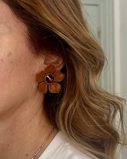 PENDIENTES JAZMÍN COGNAC