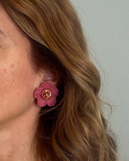 PENDIENTES ANÉMONA ROSA MARSALA