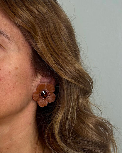 PENDIENTES ANÉMONA COGNAC