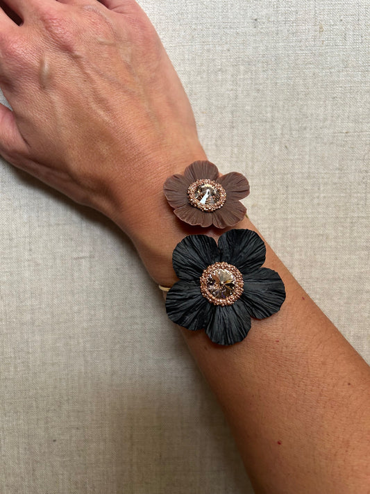 BRAZALETE ANÉMONA NEGRO/MARRÓN