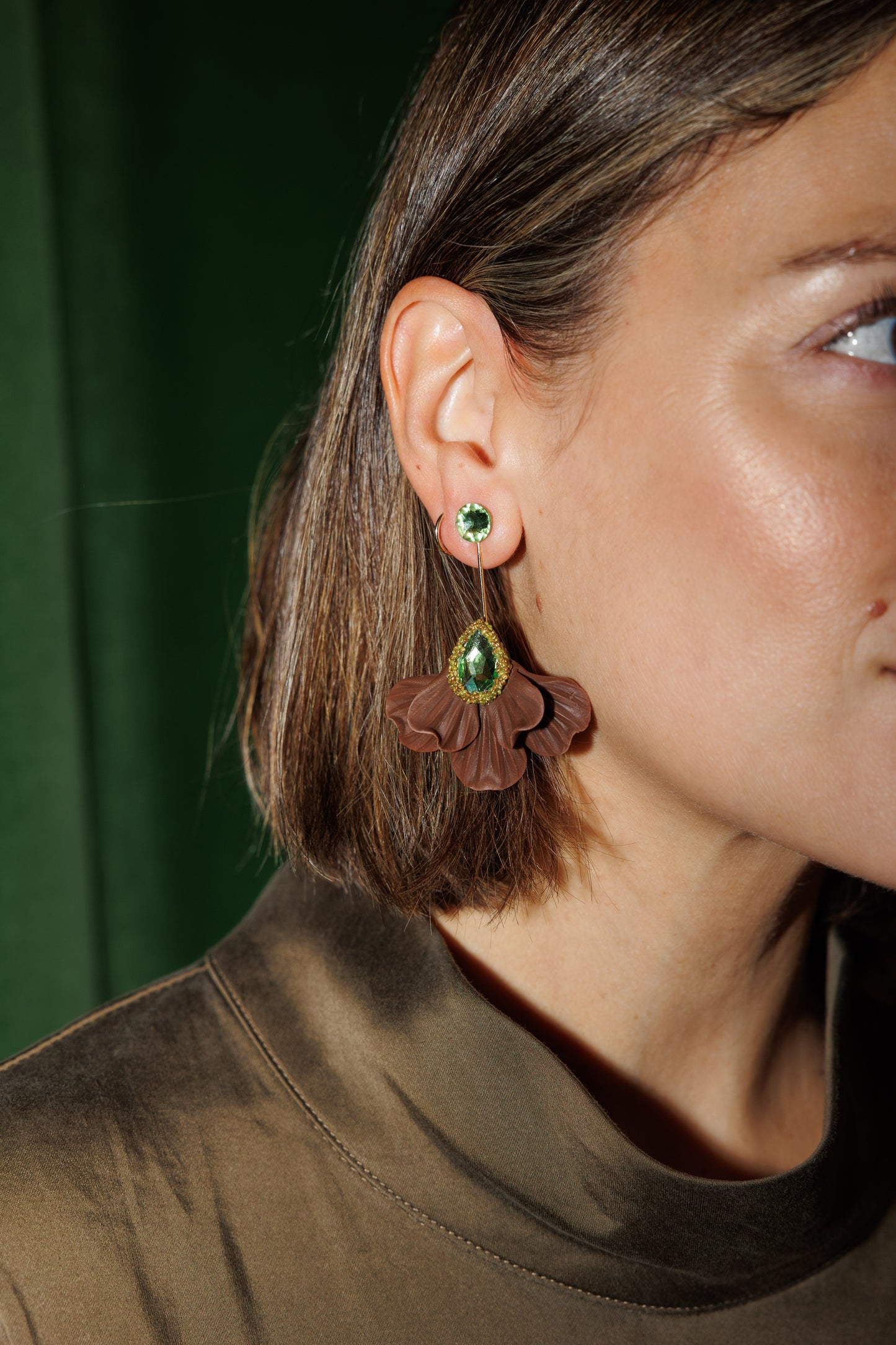 PENDIENTES ABANICO CHOCOLATE DUBÁI