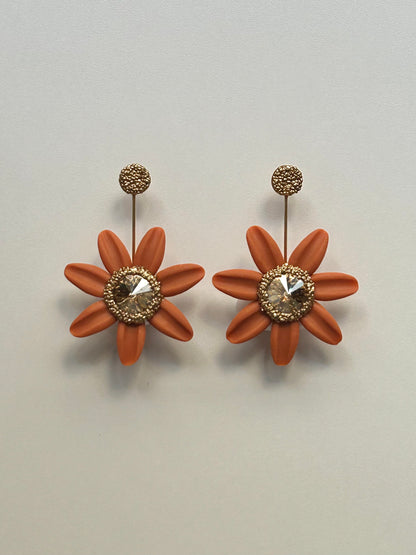 PENDIENTES MARGARITA NARANJA TOSTADO