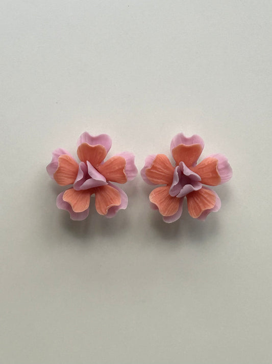 PENDIENTES PEONÍA CORAL