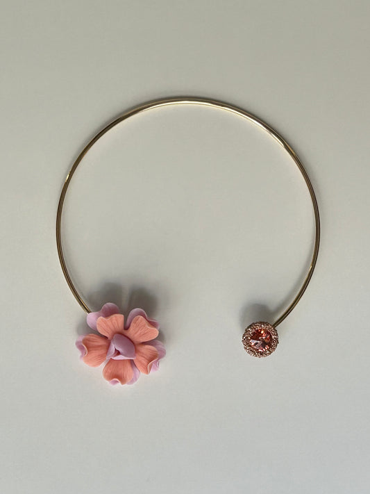 CHOKER PEONÍA CORAL