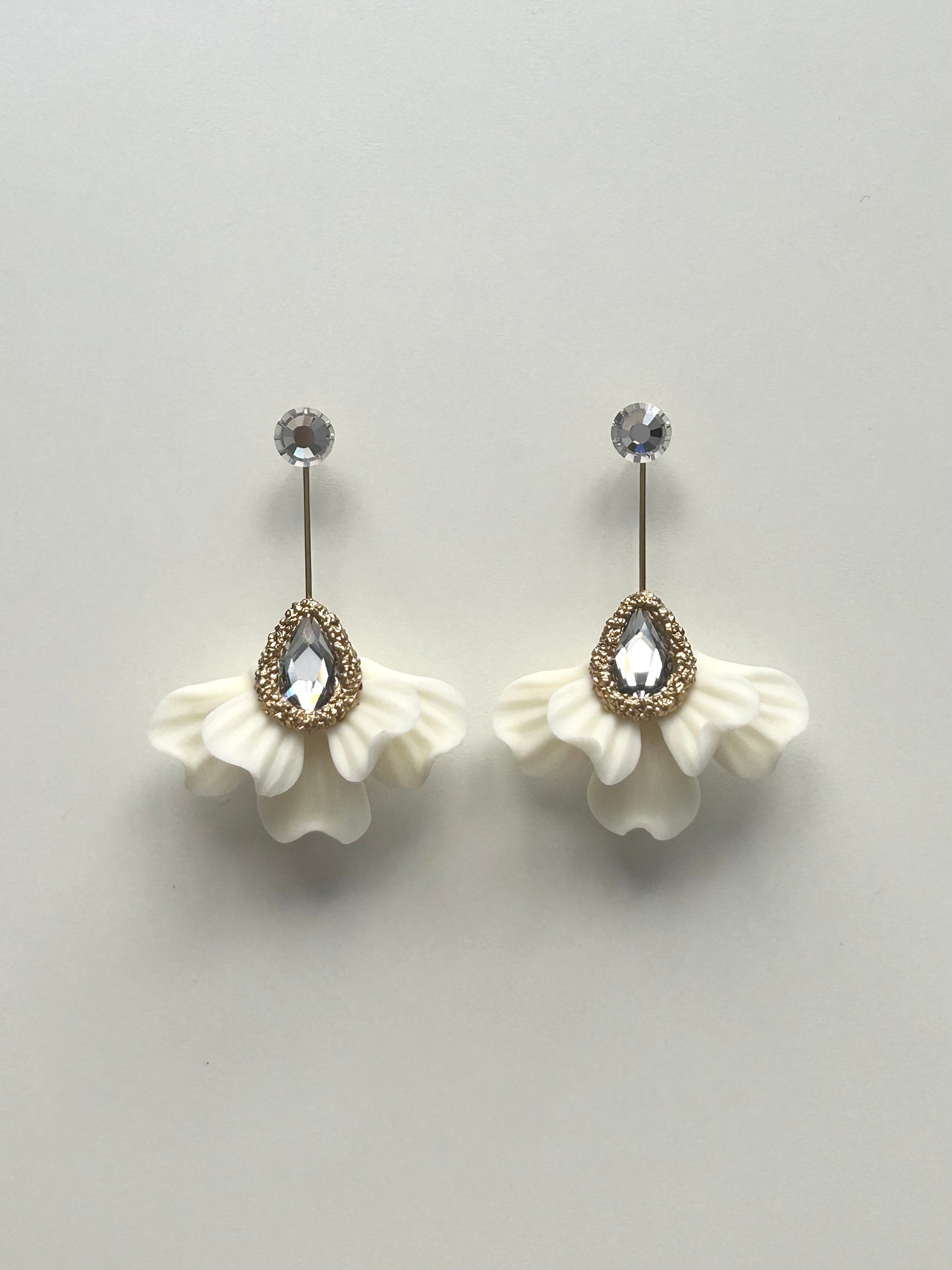 PENDIENTES ABANICO WHITE CRISTAL