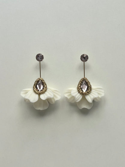 PENDIENTES ABANICO WHITE NUDE
