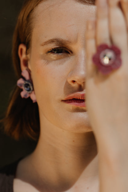 PENDIENTES SOL MAGENTA