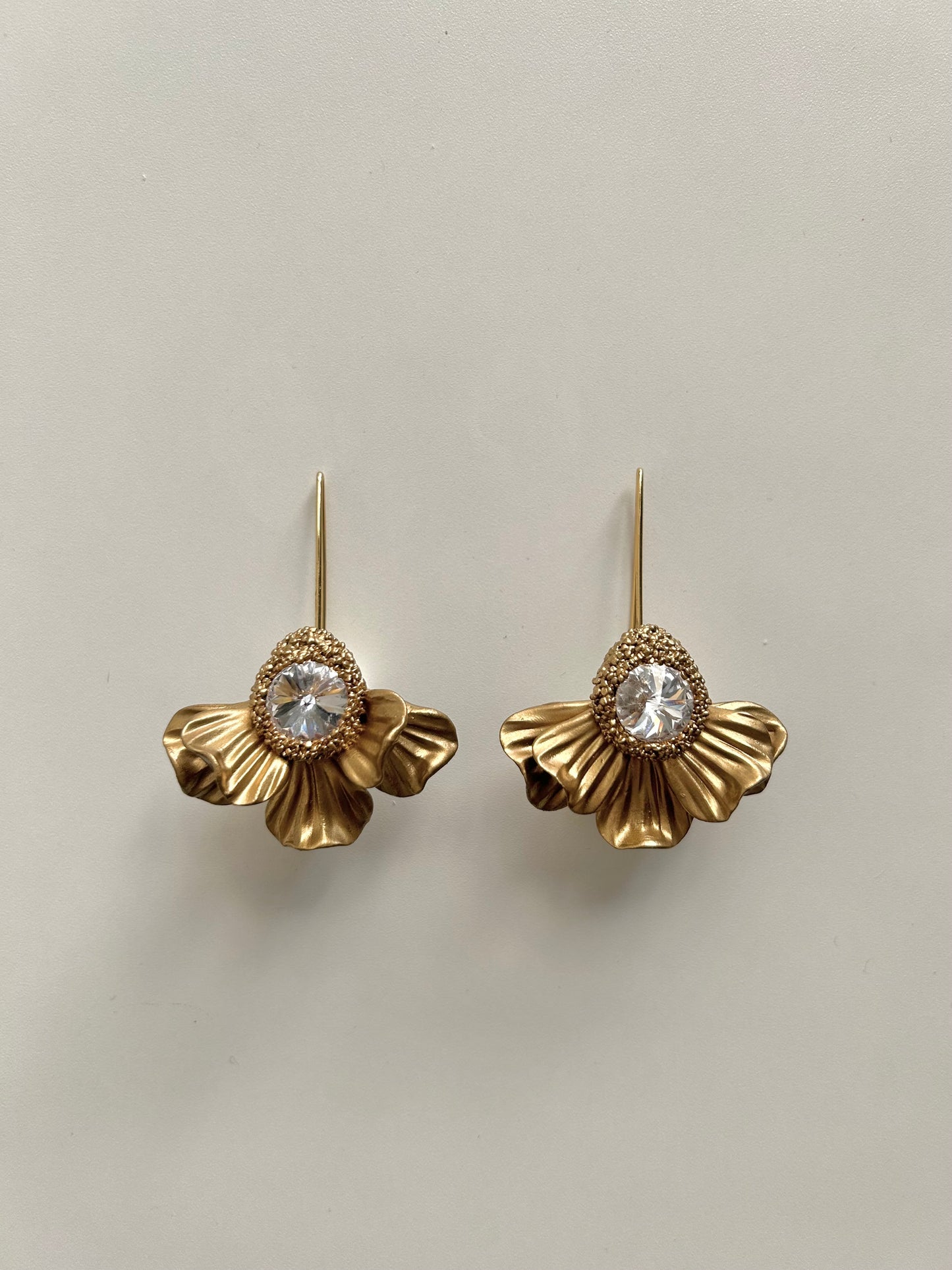 PENDIENTES ABANICO GOLD CRISTAL