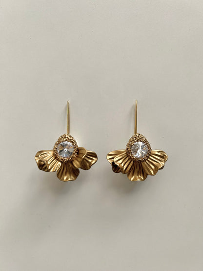 PENDIENTES ABANICO GOLD CRISTAL