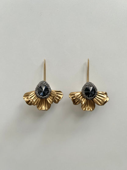 PENDIENTES ABANICO GOLD AZABACHE